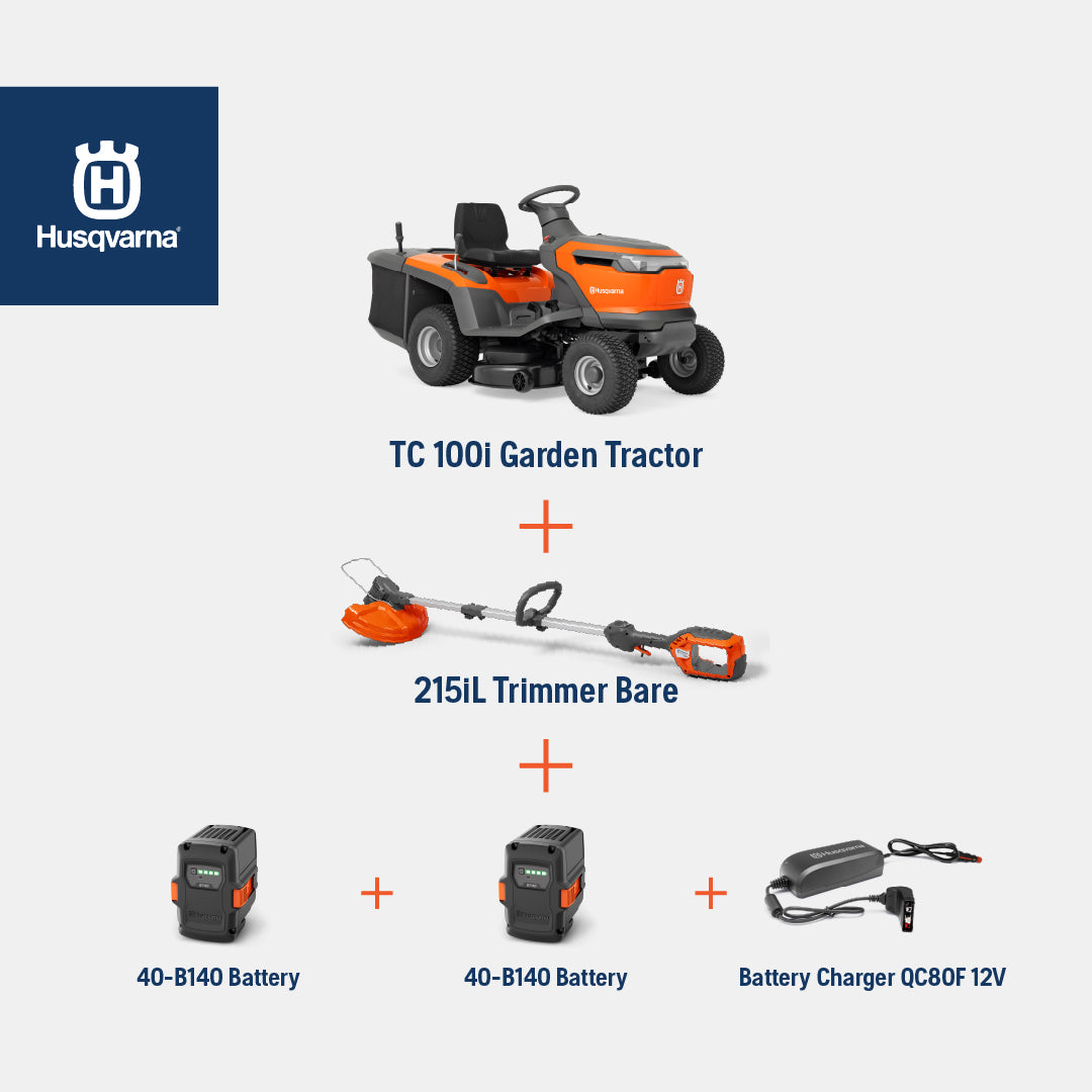 Combo Deal - TC100i Tractor Kit with Trimmer, Batteries & Charger